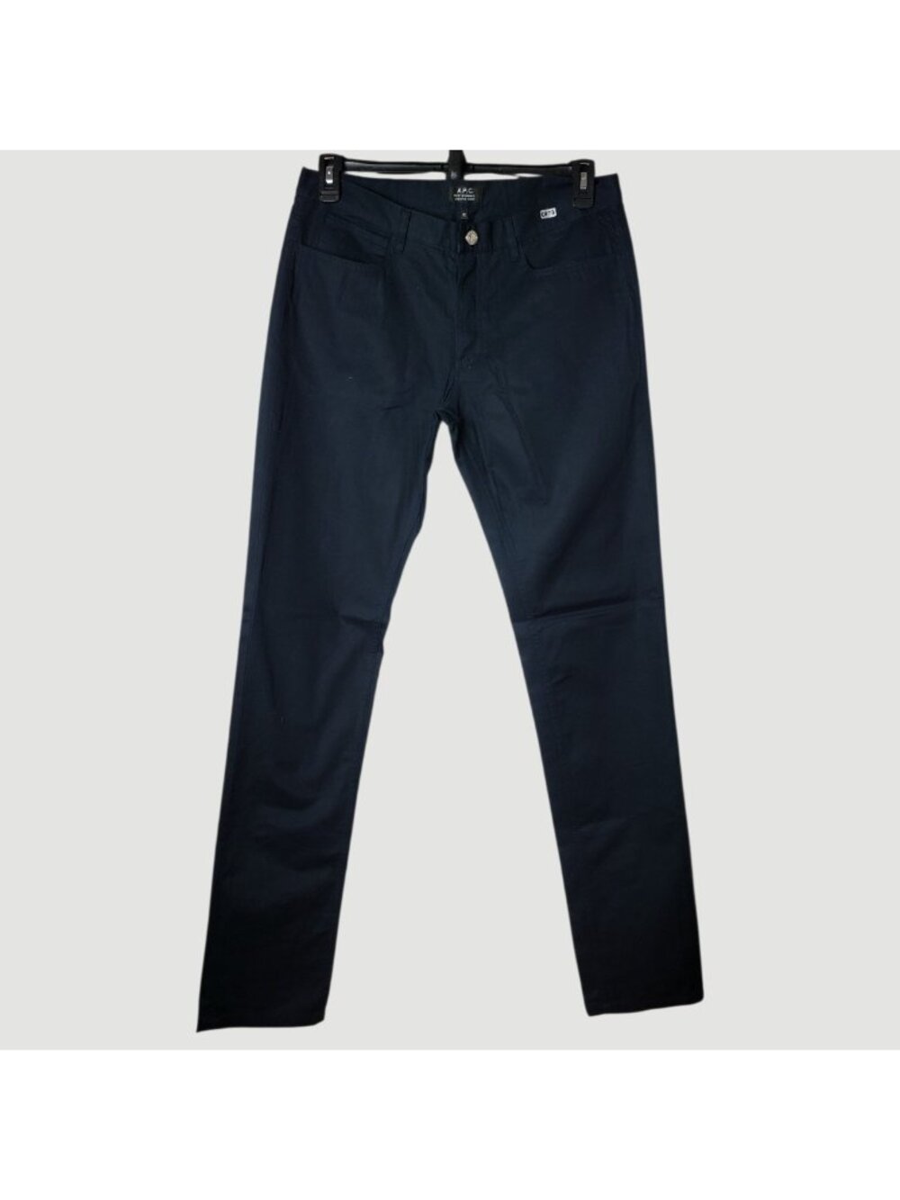 A.P.C. Men's Dark Navy Slim Straight Cotton Twill Chino Pants Size 32